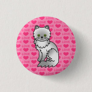 Chinchilla Persian 1 Inch Round Button