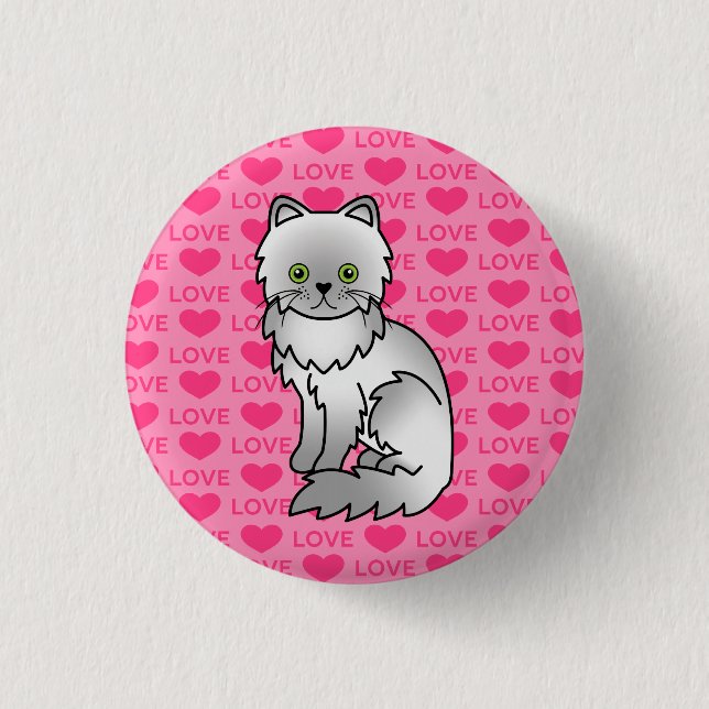 Chinchilla Persian 1 Inch Round Button (Front)