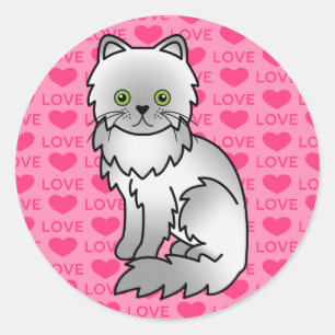 Chinchilla Persian Classic Round Sticker