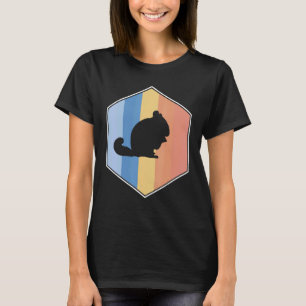 Chinchilla With Retro Colours In A Hexagon T-Shirt