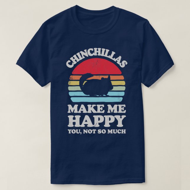 Chinchillas Make Me Happy Sunset Retro  for Men Wo T-Shirt (Design Front)
