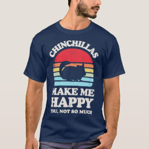 Chinchillas Make Me Happy Sunset Retro  for Men Wo T-Shirt