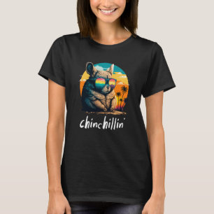 Chinchillin' Retro Groovy Chinchilla 4 T-Shirt