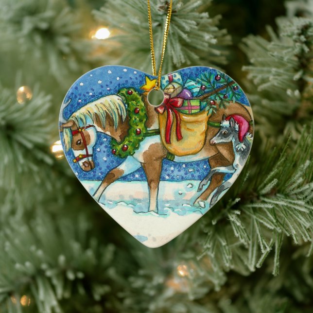 CHINCOTEAGUE ISLAND PONIES, CHRISTMAS HORSE COLT CERAMIC ORNAMENT (Tree)