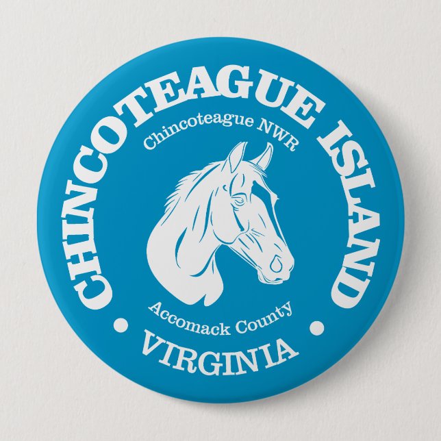 Chincoteague Island (pony) 4 Inch Round Button (Front)