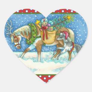 CHINCOTEAGUE PONIES & HOLIDAY WISHES HORSE STICKER