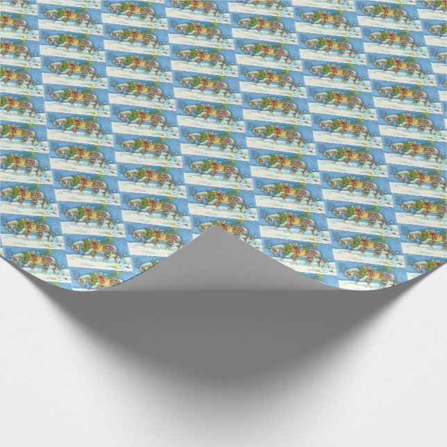 CHINCOTEAGUE PONY & COLT CHRISTMAS WRAPPING PAPER (Corner)