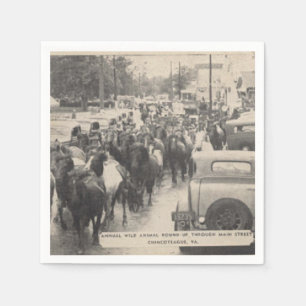 Chincoteague Pony Vintage Horse Postcard Art Napkin