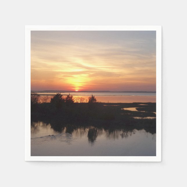 Chincoteague Sunset II Virginia Landscape Napkin (Front)