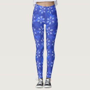 Chine bleue Snowflake femmes Leggings