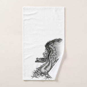 Chine Dragon, noir et blanc Design en Tattoostyl