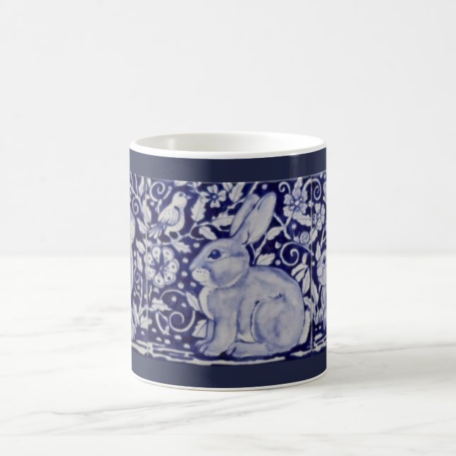 Chine Lapin bleu et blanc Cobalt Dedham Mug (Centre)