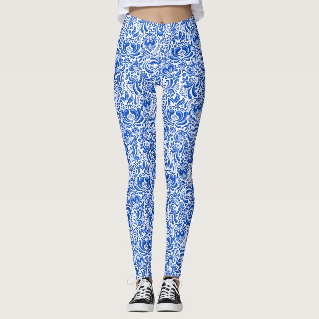 Chine Leggings bleu et blanc (Devant)