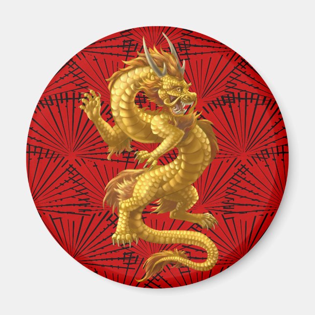 Chine Lucky Gold Dragon Magnet (Devant)