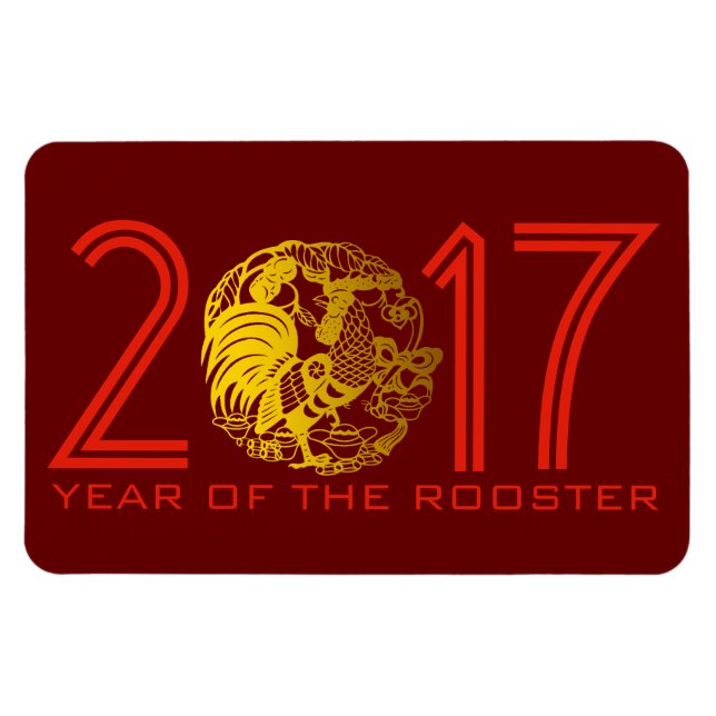 Chine Papercut Rooster Année 2017 Magnet (Horizontal)