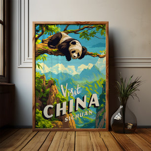 Chine Sichuan Panda Voyage Poster Mur Art