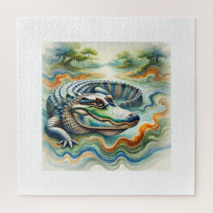 Chinese alligator 131024AREF117 - Watercolor Jigsaw Puzzle