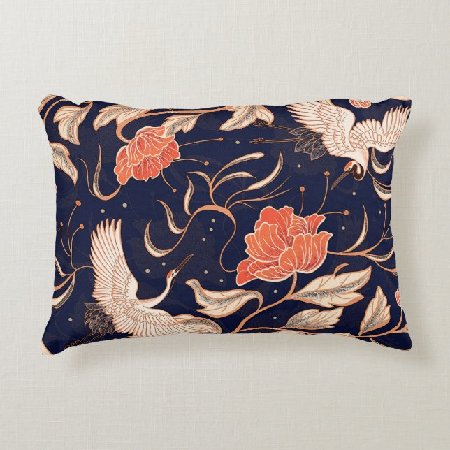 Chinese ancient style beautiful petals accent pillow (Front)