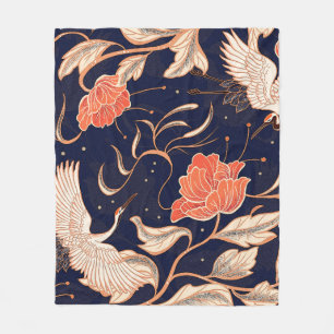 Chinese ancient style beautiful petals fleece blanket