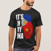 Chinese And Filipino DNA Mix Flag Heritage T-Shirt
