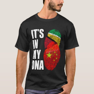 Chinese And Guyanese Mix DNA Flag Heritage T-Shirt