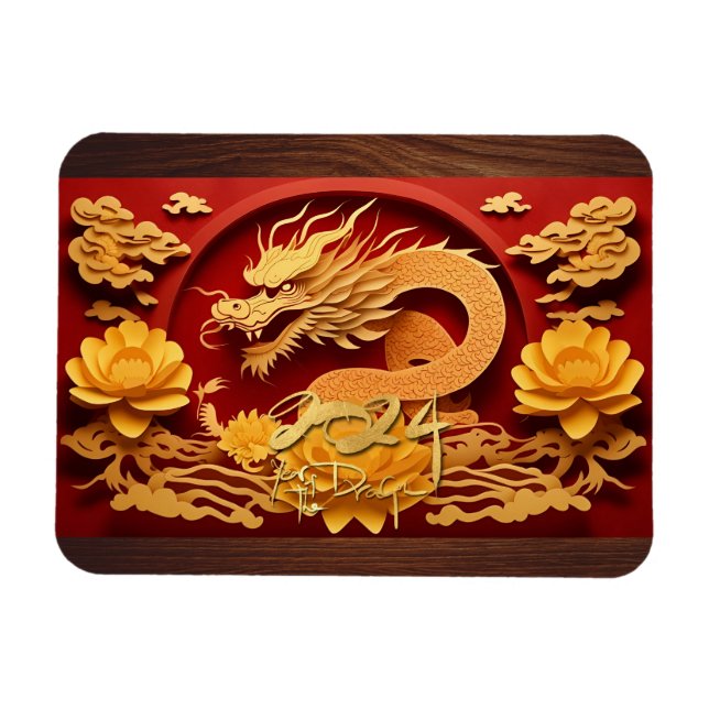 Chinese and Vietnamese Wood Dragon Year 2024 RcM Magnet (Horizontal)
