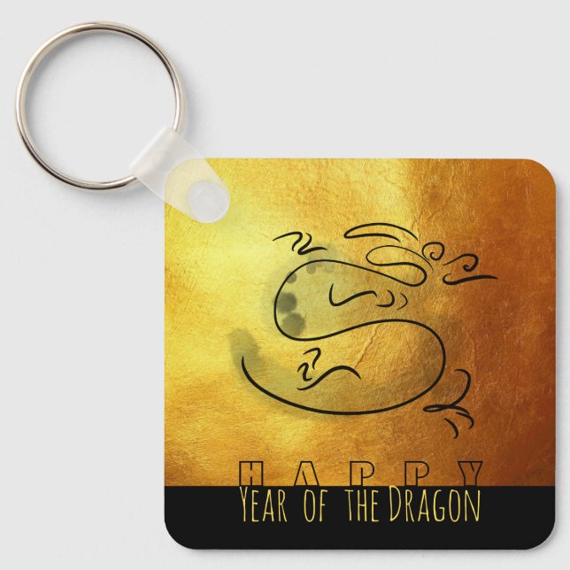 Chinese and Vietnamese Wood Dragon Year Monogram K Keychain (Front)