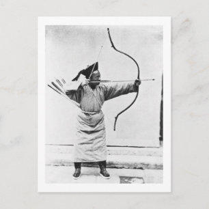 Chinese archer, c.1870 (b/w photo) postcard