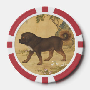 Chinese Art 1747 The Dog  & Flowers  &Tree Pattern Poker Chips