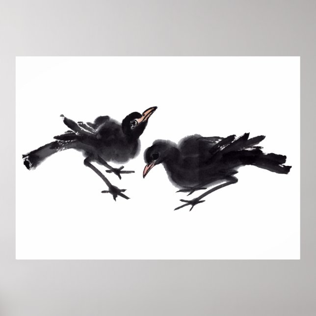 Chinese Art with Birds Painting Poster (Front)