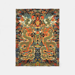 Chinese Asian Dragon Colourful Art Fleece Blanket