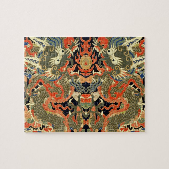 Chinese Asian Dragon Colourful Art Jigsaw Puzzle (Horizontal)