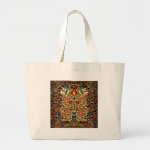 Chinese Asian Dragon Colourful Art Large Tote Bag