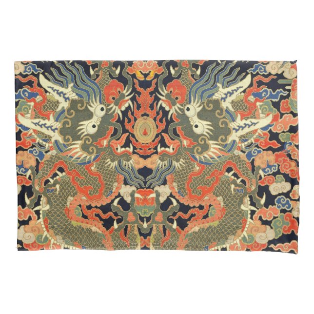 Chinese Asian Dragon Colourful Art Pillowcase (Front)