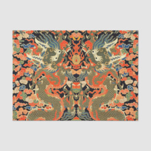 Chinese Asian Dragon Colourful Art Tissue Paper