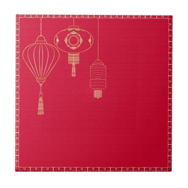 Chinese background red tile (Front)
