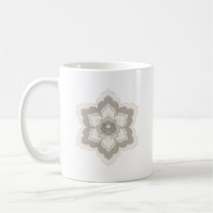 Chinese Baoxiang Flower in Minimalist Beige & Taup Coffee Mug