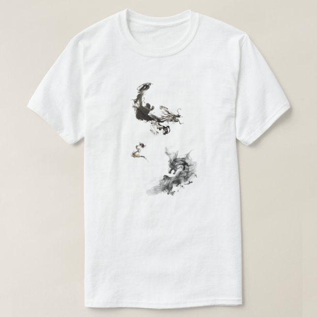 Chinese Black Dragon T-shirt – Mythical Asian Powe (Design Front)