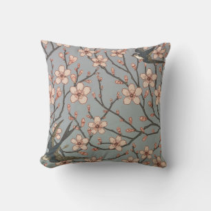Chinese Blossoms and Birds Pillow