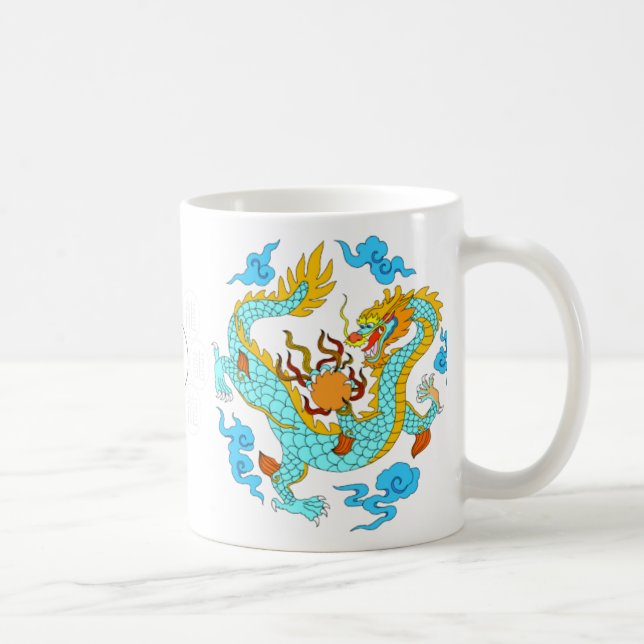 Chinese blue dragons (v7) coffee mug (Right)