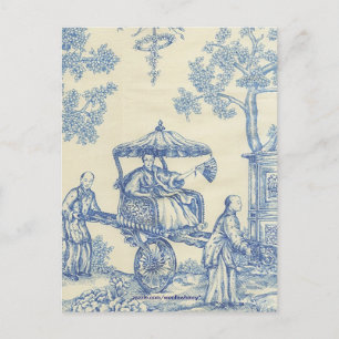 Chinese Blue Toile Postcard
