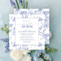 Chinese Blue & White Vintage Floral Bridal Shower