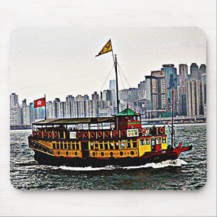 Chinese Boat Victoria Harbour Hong Kong  Mouse Pad