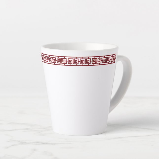 Chinese Border Latte Mug (Right Angle)