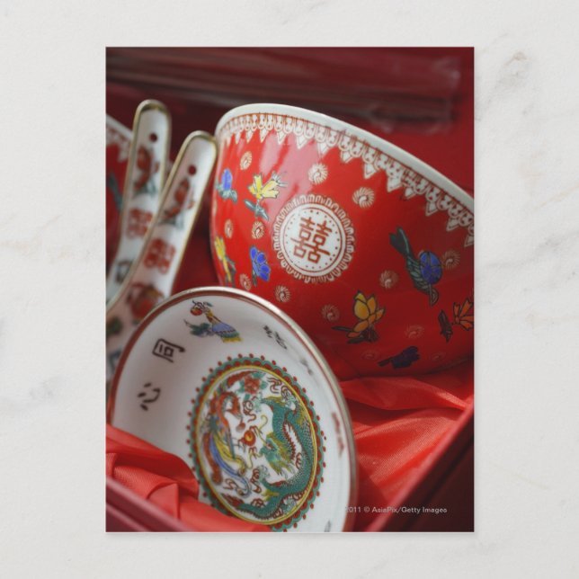 Chinese bowl with double happiness postcard (Front)