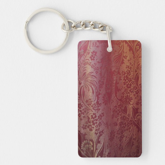 Chinese Brocade Pink Keychain (Front)