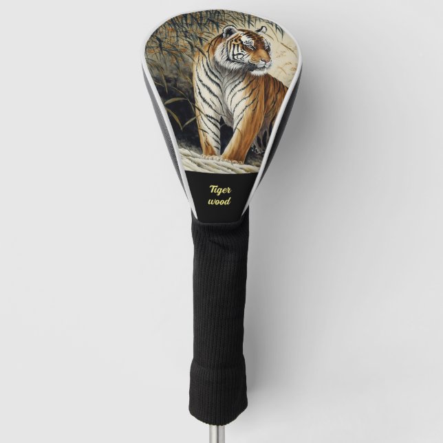 Chinese brushpainting Tiger Golf Head Cover (Front)