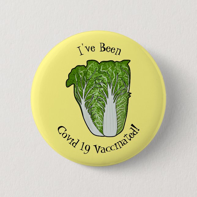 Chinese cabbage cartoon illustration 2 inch round button (Front)