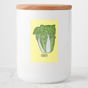 Chinese cabbage cartoon illustration food label