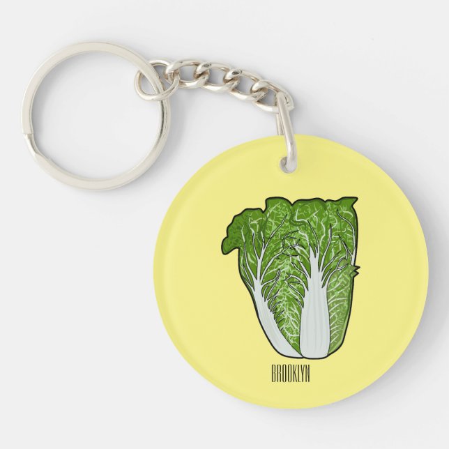 Chinese cabbage cartoon illustration  keychain (Front)